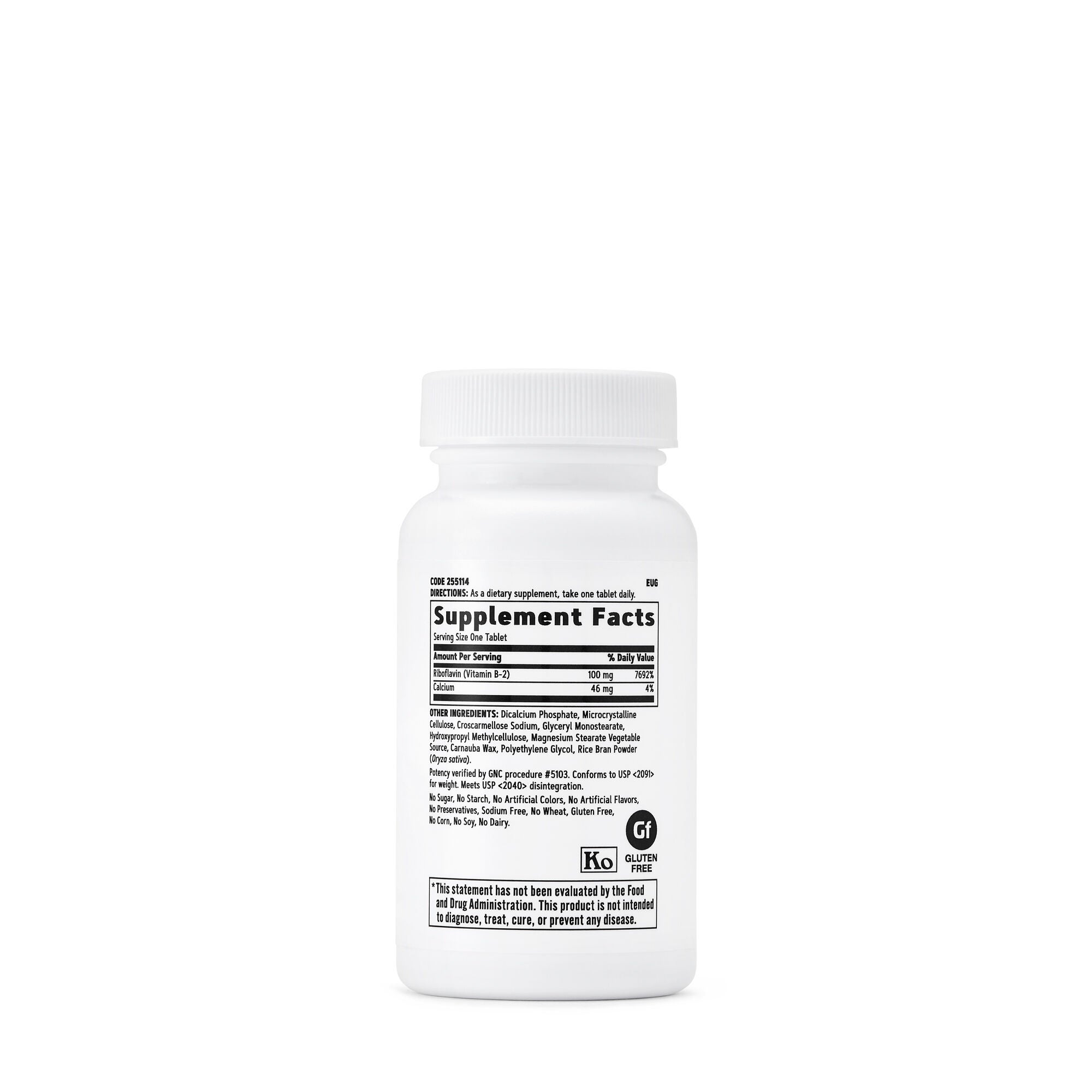 Vitamin B-2 100 mg - 100 Vegetarian Tablets (100 Servings)  | GNC